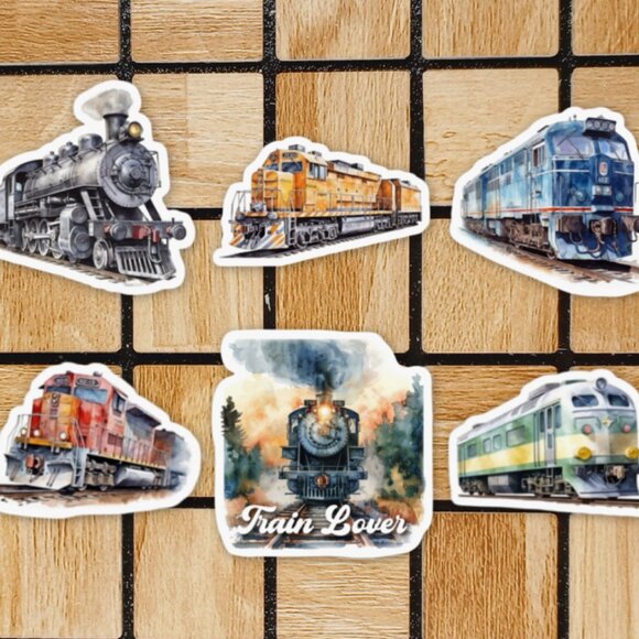 Cool Train Sticker Pack of 6 Vinyl Stickers - Waterproof Die Cut Sticker Set - Picture 1 of 4